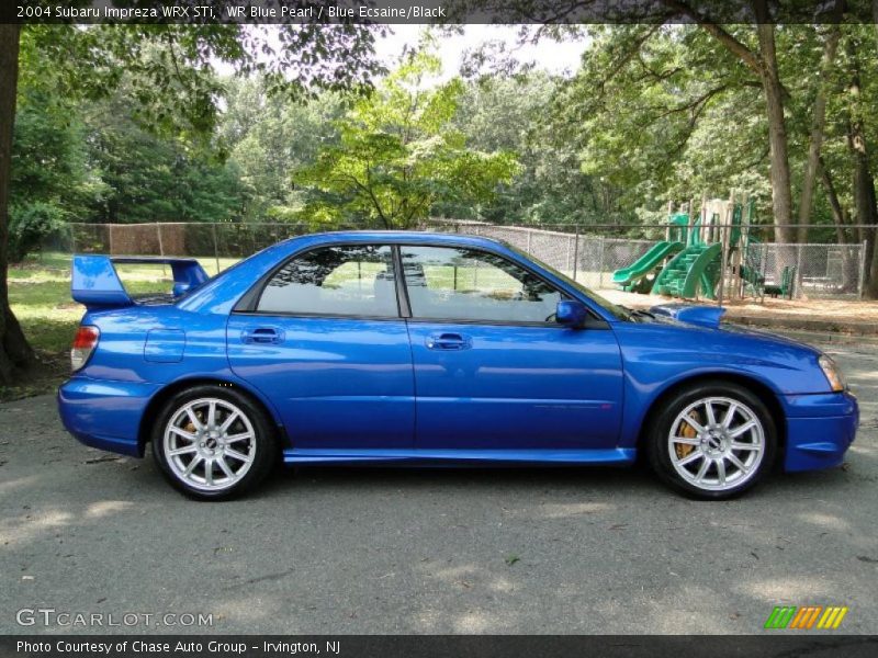 WR Blue Pearl / Blue Ecsaine/Black 2004 Subaru Impreza WRX STi