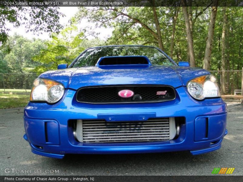 WR Blue Pearl / Blue Ecsaine/Black 2004 Subaru Impreza WRX STi
