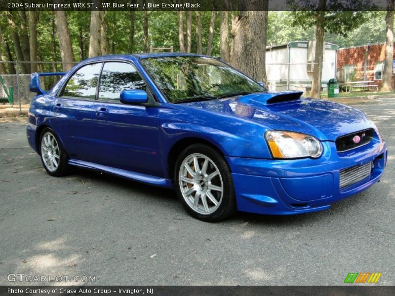 WR Blue Pearl / Blue Ecsaine/Black 2004 Subaru Impreza WRX STi