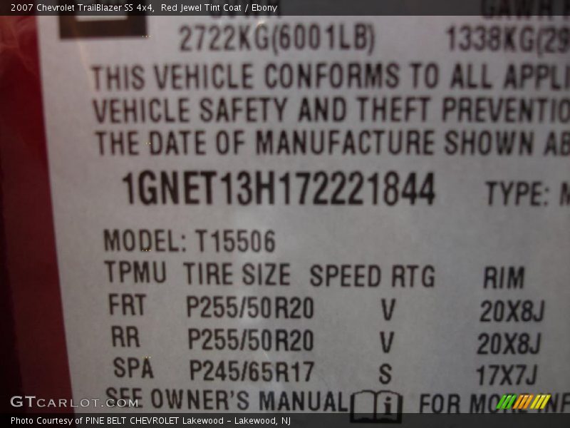 Red Jewel Tint Coat / Ebony 2007 Chevrolet TrailBlazer SS 4x4