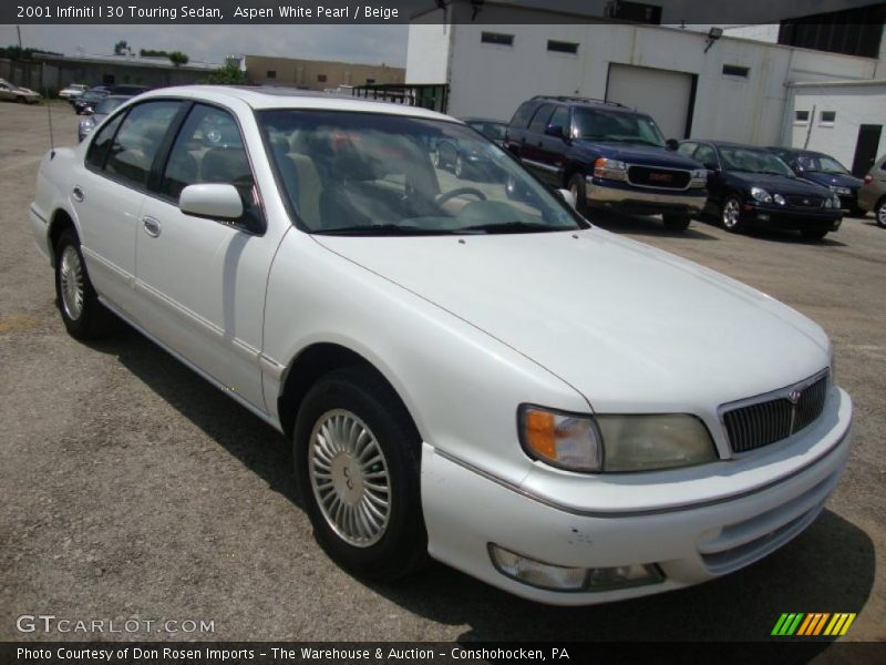 Aspen White Pearl / Beige 2001 Infiniti I 30 Touring Sedan