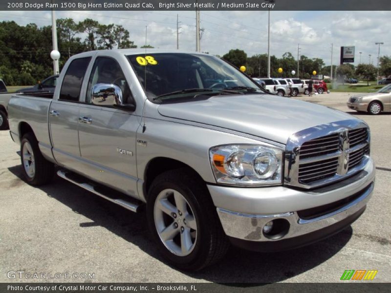 Bright Silver Metallic / Medium Slate Gray 2008 Dodge Ram 1500 Big Horn Edition Quad Cab