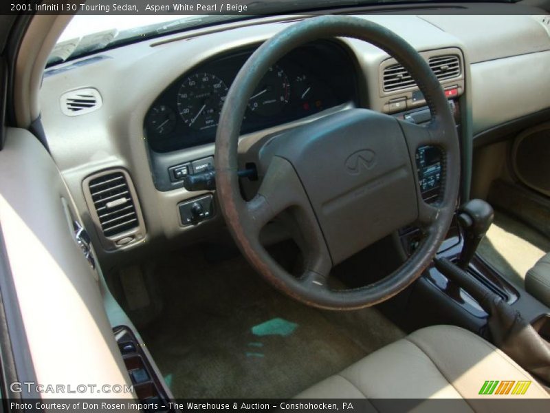 Aspen White Pearl / Beige 2001 Infiniti I 30 Touring Sedan