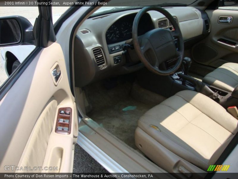Aspen White Pearl / Beige 2001 Infiniti I 30 Touring Sedan