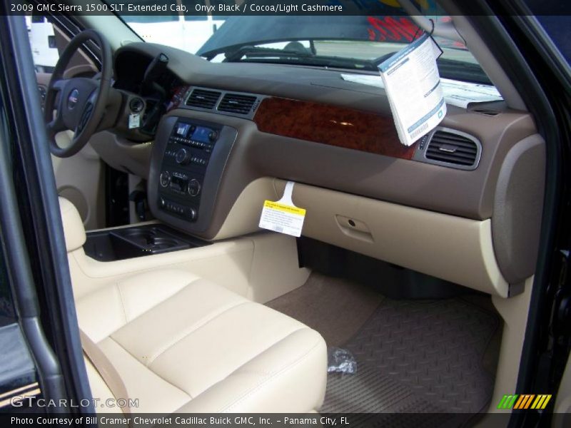 Onyx Black / Cocoa/Light Cashmere 2009 GMC Sierra 1500 SLT Extended Cab