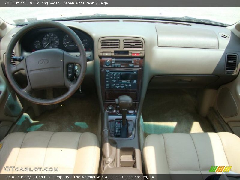 Aspen White Pearl / Beige 2001 Infiniti I 30 Touring Sedan