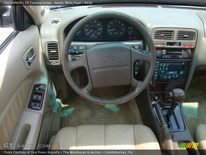 Aspen White Pearl / Beige 2001 Infiniti I 30 Touring Sedan