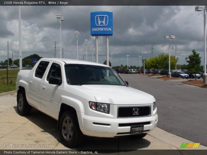 White / Beige 2008 Honda Ridgeline RTX