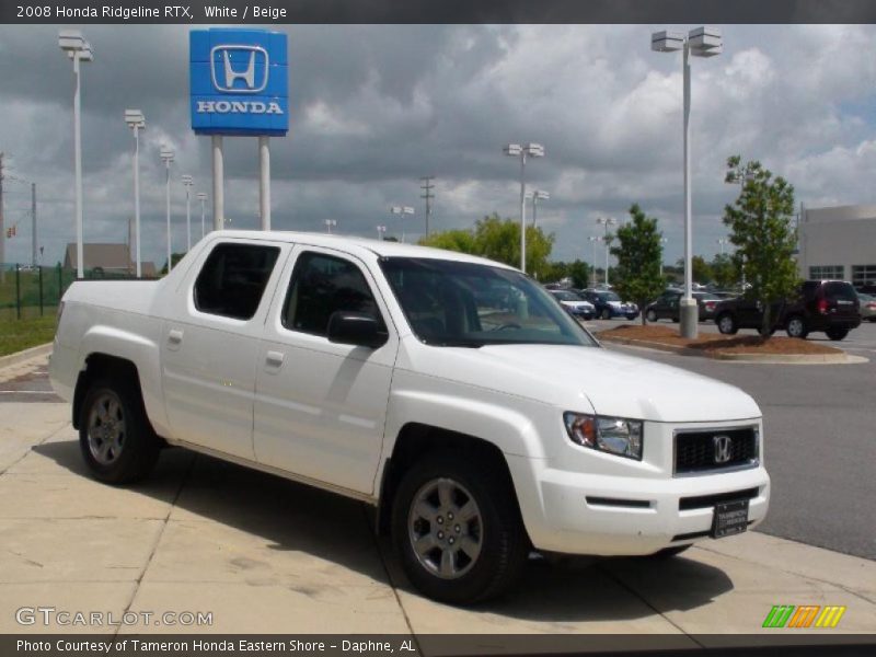 White / Beige 2008 Honda Ridgeline RTX