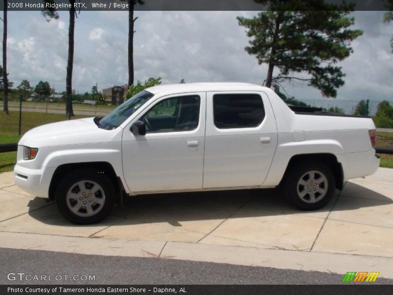 White / Beige 2008 Honda Ridgeline RTX