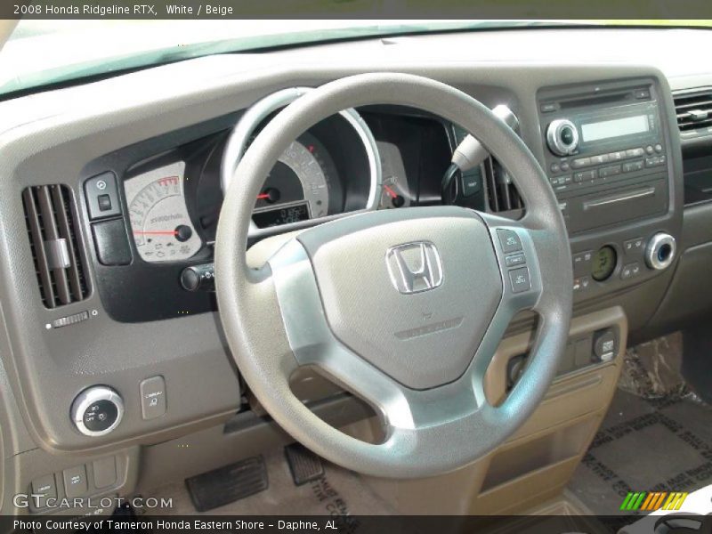 White / Beige 2008 Honda Ridgeline RTX