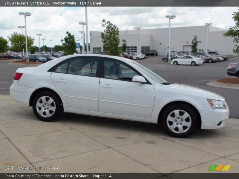 Powder White Pearl / Camel 2009 Hyundai Sonata GLS