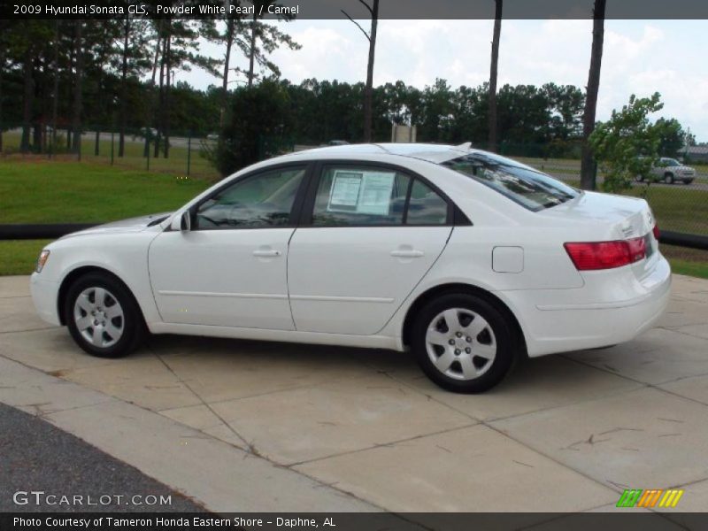 Powder White Pearl / Camel 2009 Hyundai Sonata GLS