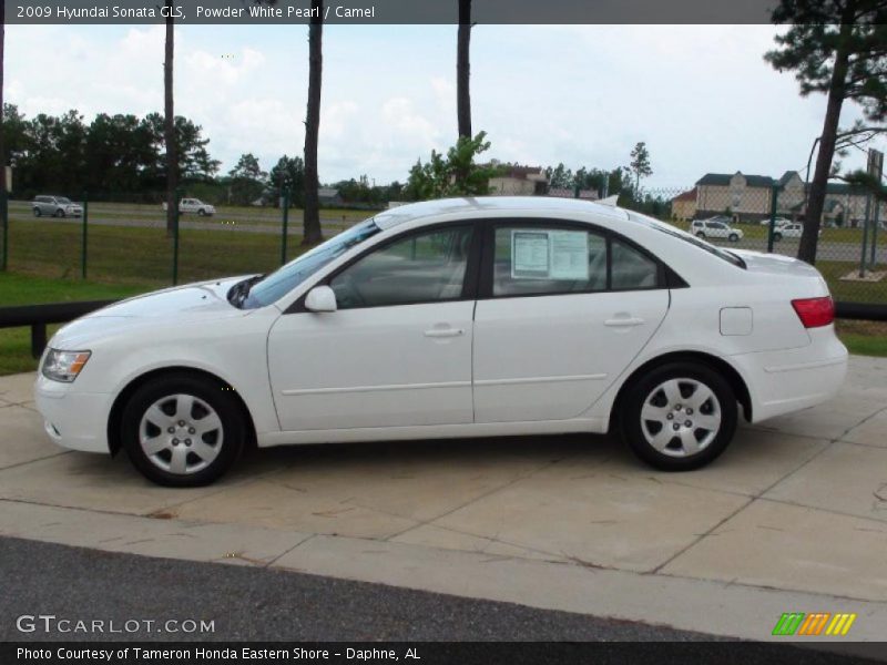 Powder White Pearl / Camel 2009 Hyundai Sonata GLS