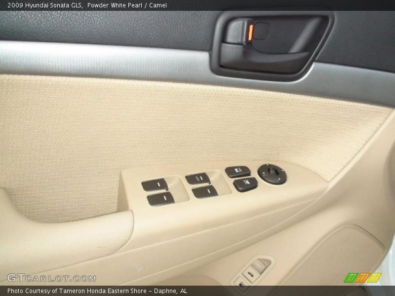 Powder White Pearl / Camel 2009 Hyundai Sonata GLS