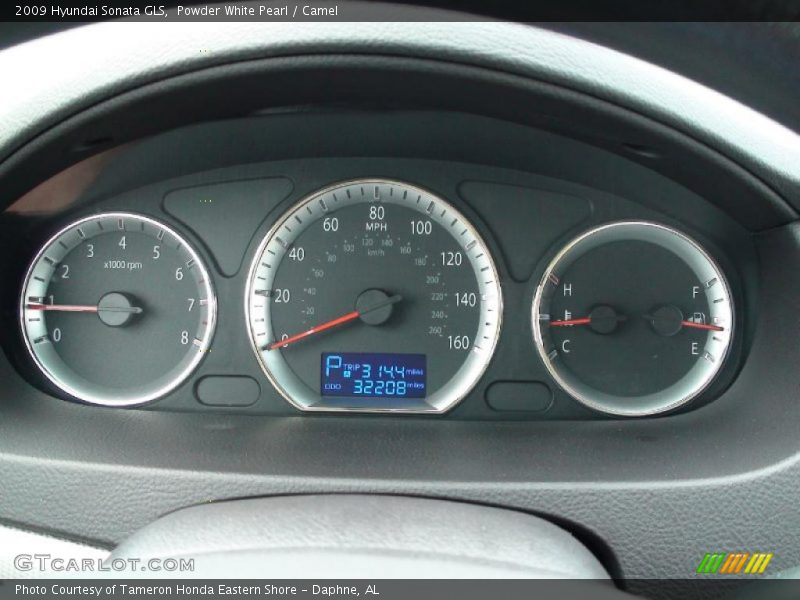 Powder White Pearl / Camel 2009 Hyundai Sonata GLS