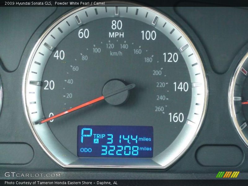 Powder White Pearl / Camel 2009 Hyundai Sonata GLS