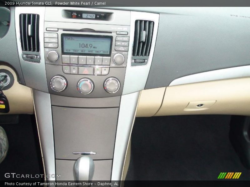 Powder White Pearl / Camel 2009 Hyundai Sonata GLS