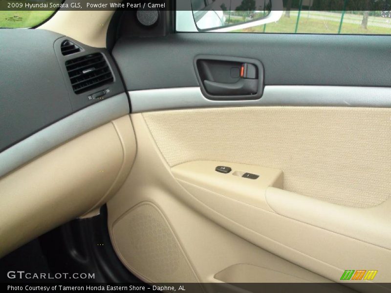 Powder White Pearl / Camel 2009 Hyundai Sonata GLS