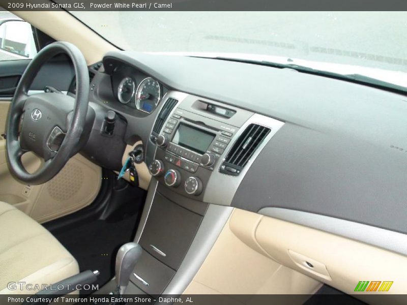Powder White Pearl / Camel 2009 Hyundai Sonata GLS