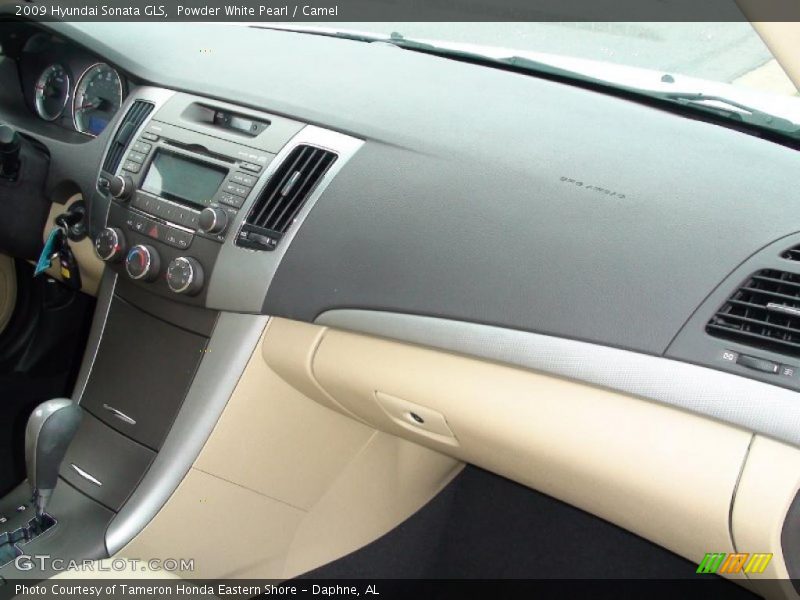 Powder White Pearl / Camel 2009 Hyundai Sonata GLS
