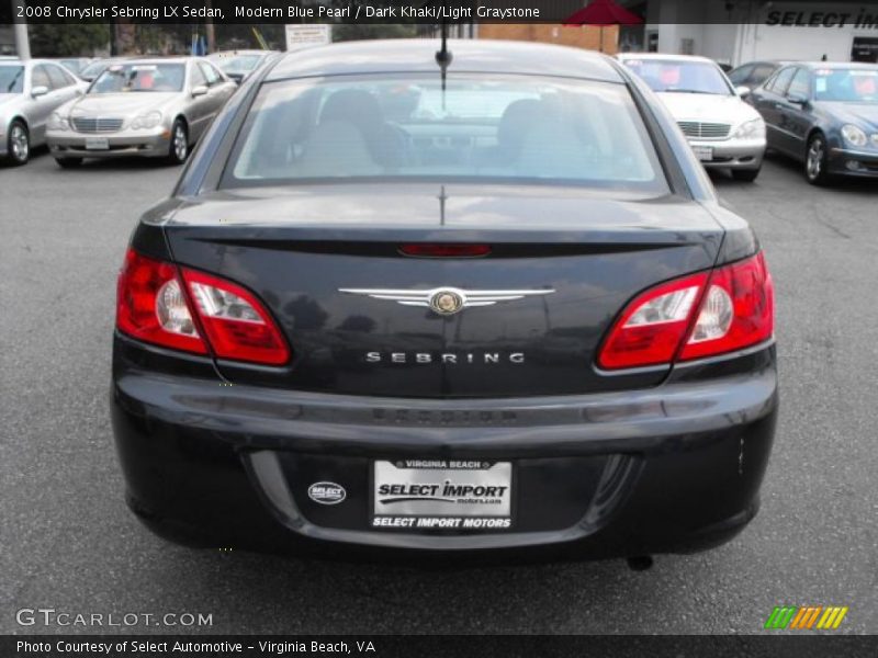 Modern Blue Pearl / Dark Khaki/Light Graystone 2008 Chrysler Sebring LX Sedan
