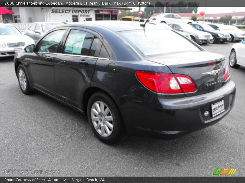 Modern Blue Pearl / Dark Khaki/Light Graystone 2008 Chrysler Sebring LX Sedan