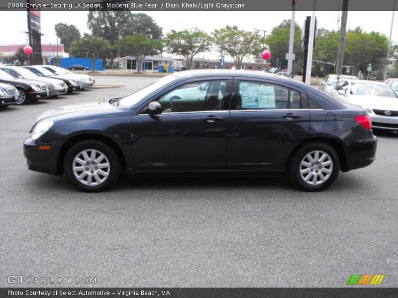 Modern Blue Pearl / Dark Khaki/Light Graystone 2008 Chrysler Sebring LX Sedan