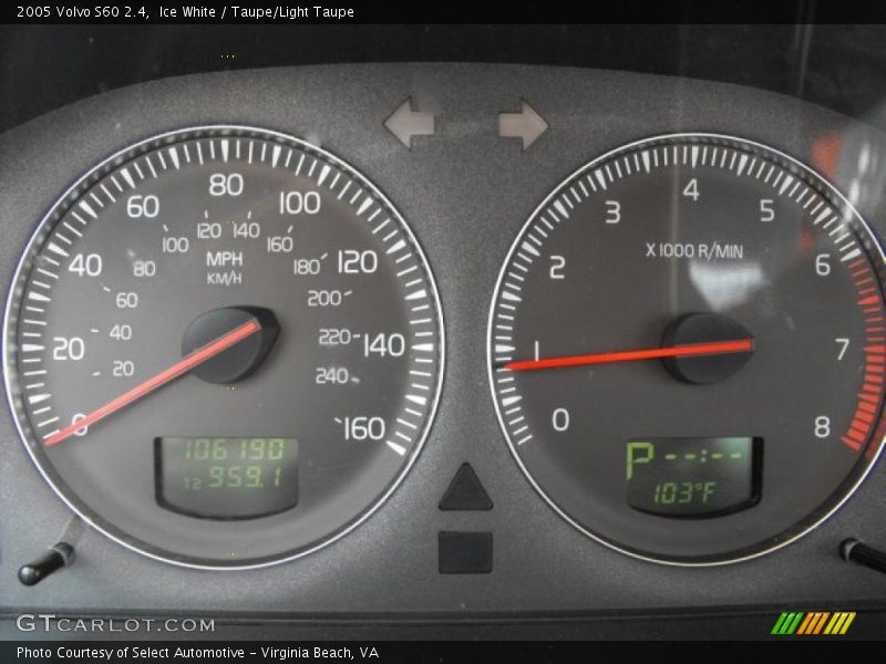 Ice White / Taupe/Light Taupe 2005 Volvo S60 2.4