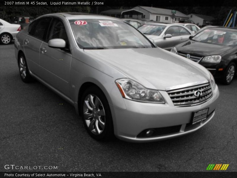 Liquid Platinum Metallic / Stone 2007 Infiniti M 45 Sedan