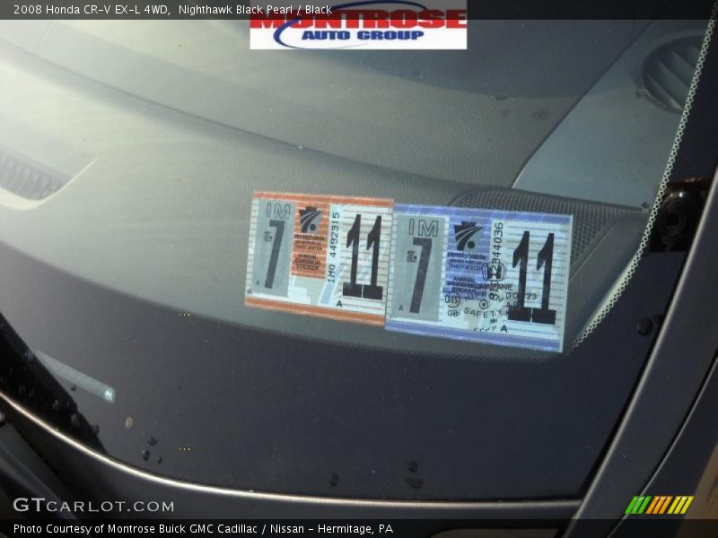 Nighthawk Black Pearl / Black 2008 Honda CR-V EX-L 4WD