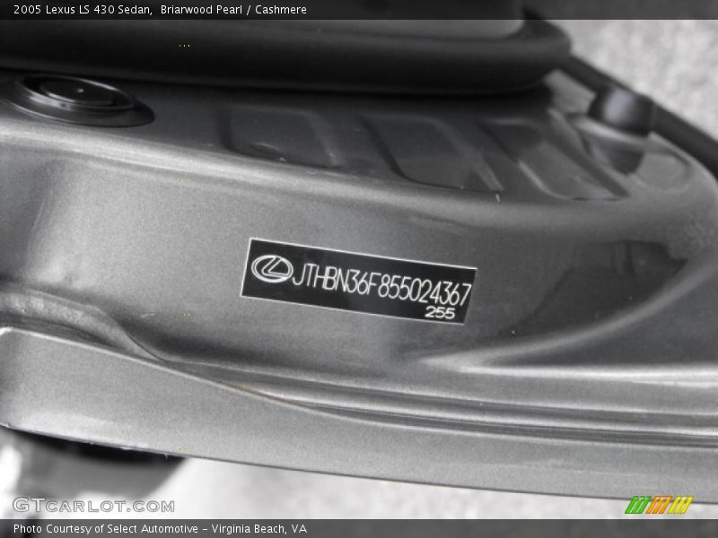 Briarwood Pearl / Cashmere 2005 Lexus LS 430 Sedan