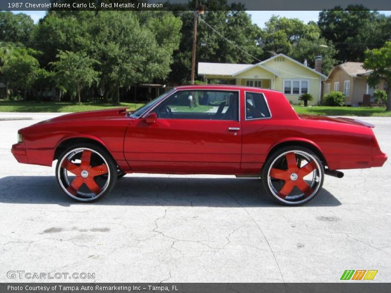 Red Metallic / Maroon 1987 Chevrolet Monte Carlo LS