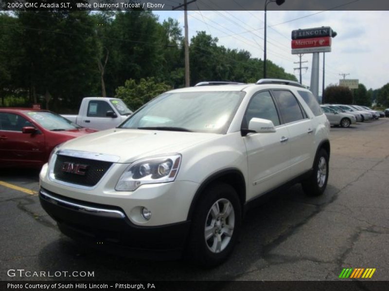 White Diamond Tricoat / Ebony 2009 GMC Acadia SLT