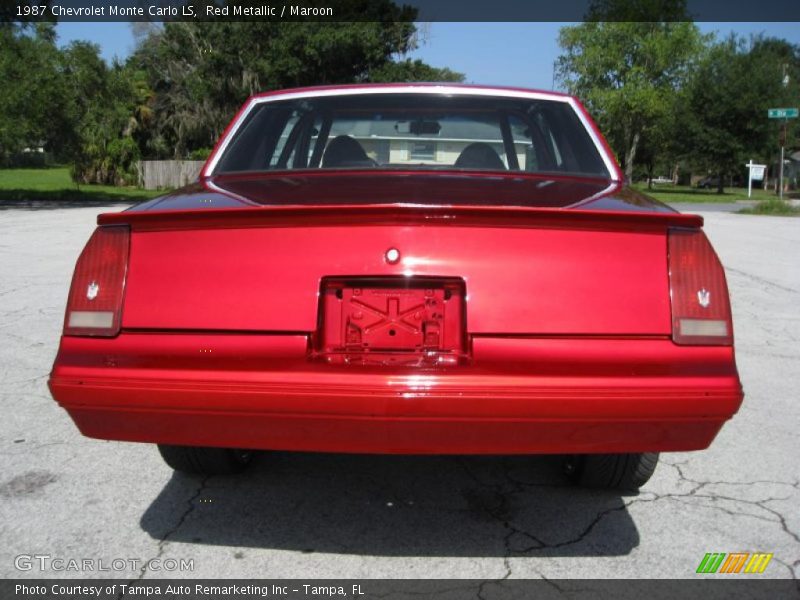 Red Metallic / Maroon 1987 Chevrolet Monte Carlo LS