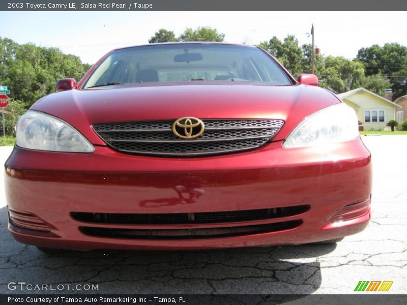 Salsa Red Pearl / Taupe 2003 Toyota Camry LE