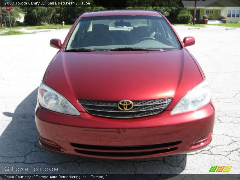 Salsa Red Pearl / Taupe 2003 Toyota Camry LE