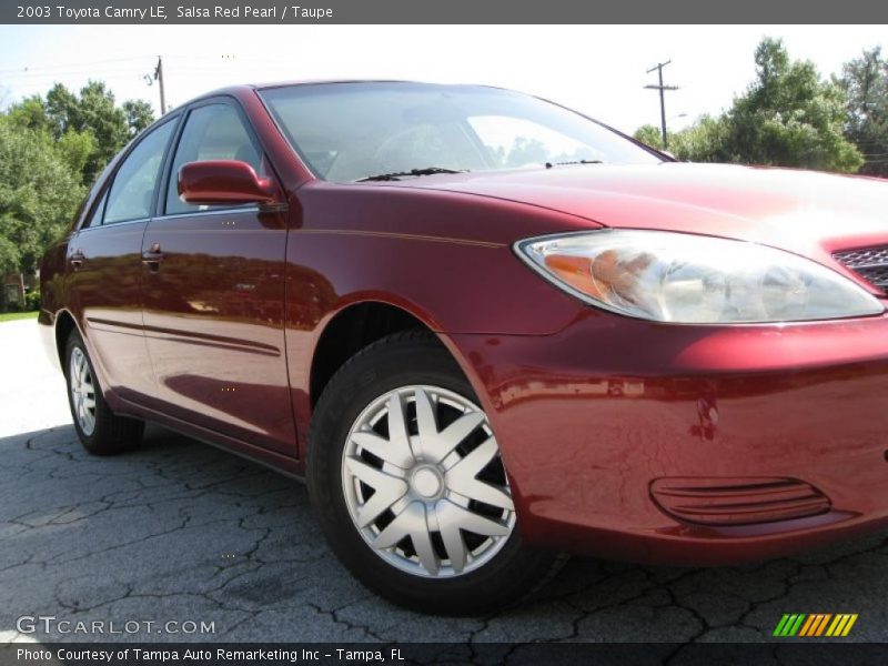 Salsa Red Pearl / Taupe 2003 Toyota Camry LE