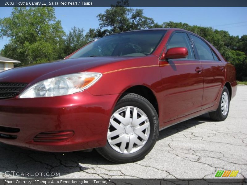 Salsa Red Pearl / Taupe 2003 Toyota Camry LE