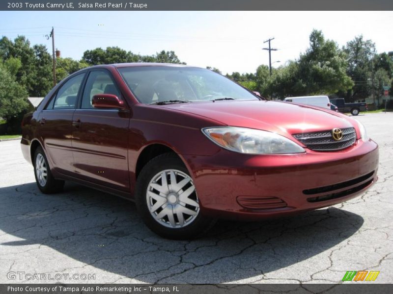 Salsa Red Pearl / Taupe 2003 Toyota Camry LE