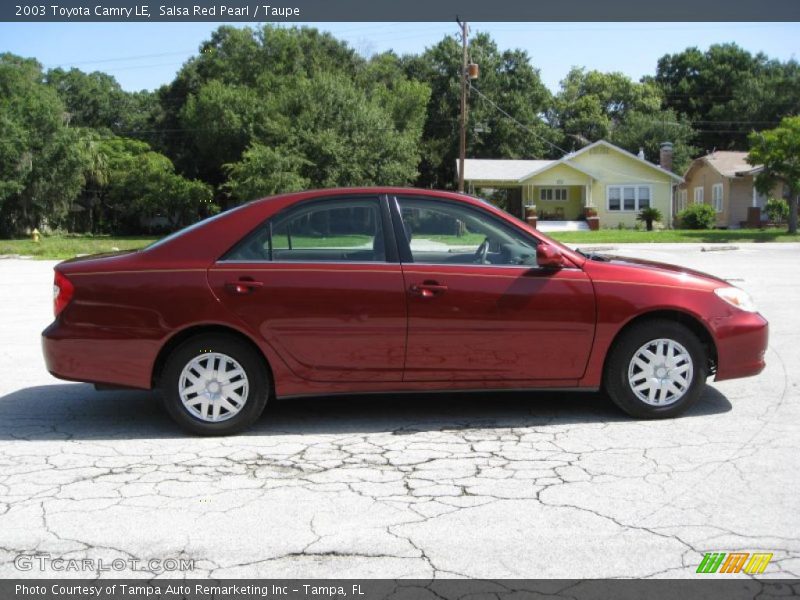 Salsa Red Pearl / Taupe 2003 Toyota Camry LE
