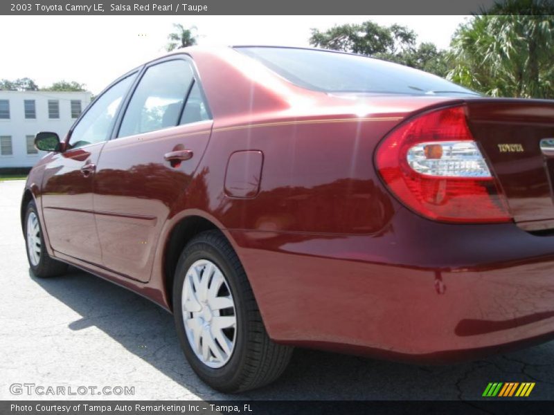 Salsa Red Pearl / Taupe 2003 Toyota Camry LE