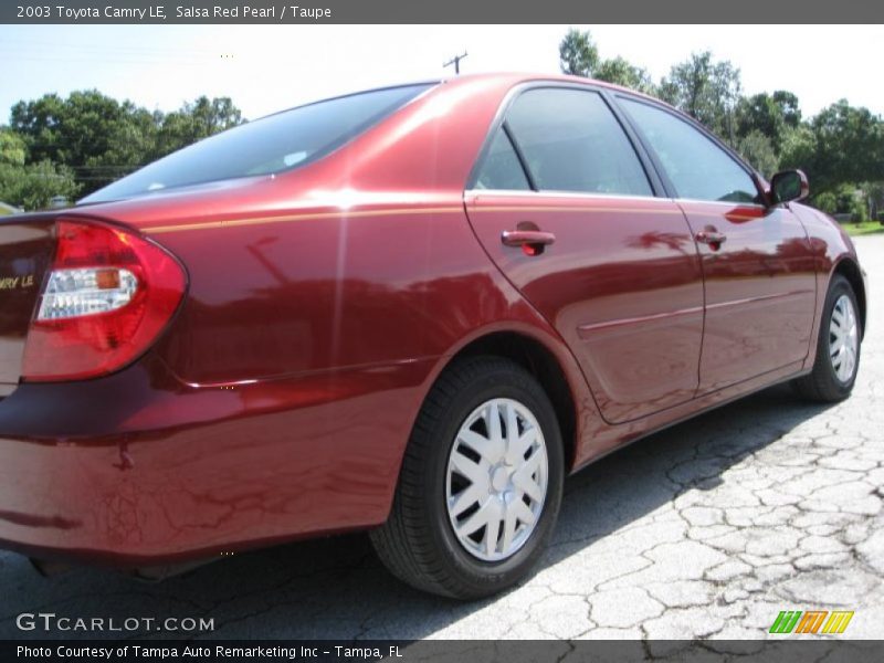 Salsa Red Pearl / Taupe 2003 Toyota Camry LE