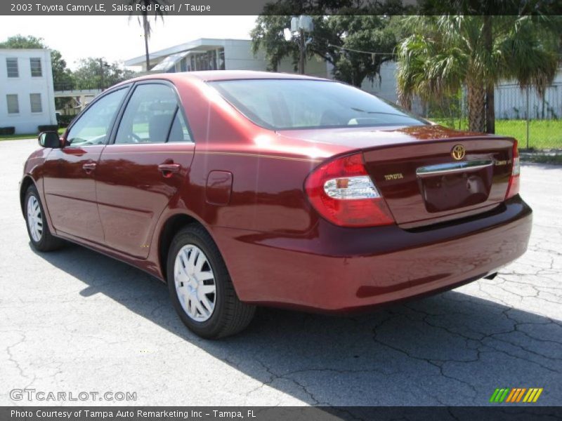 Salsa Red Pearl / Taupe 2003 Toyota Camry LE