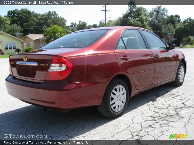 Salsa Red Pearl / Taupe 2003 Toyota Camry LE