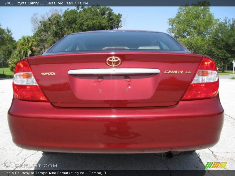 Salsa Red Pearl / Taupe 2003 Toyota Camry LE