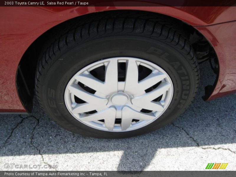 Salsa Red Pearl / Taupe 2003 Toyota Camry LE