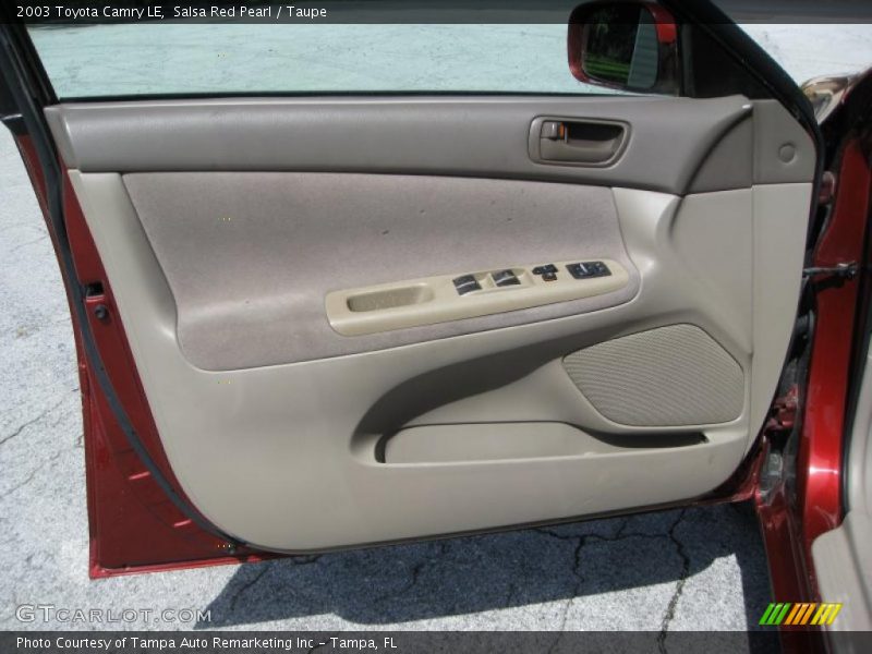 Salsa Red Pearl / Taupe 2003 Toyota Camry LE