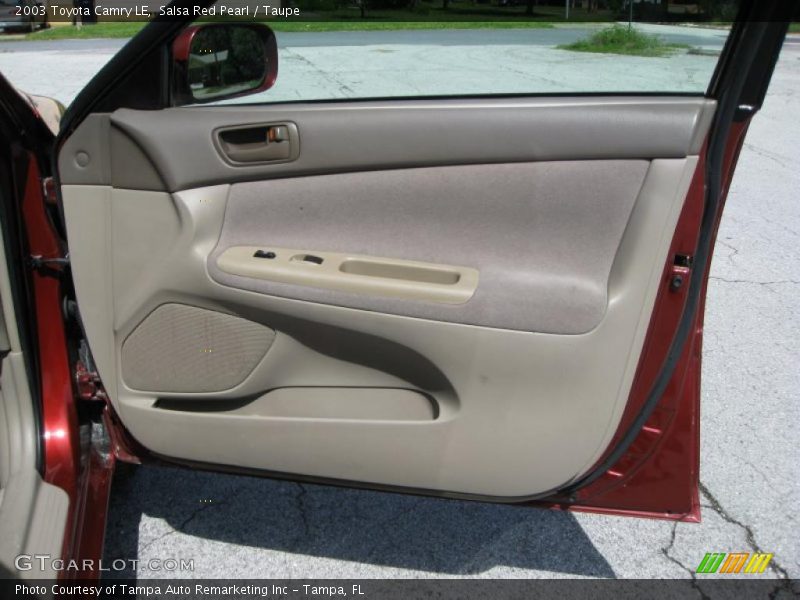 Salsa Red Pearl / Taupe 2003 Toyota Camry LE