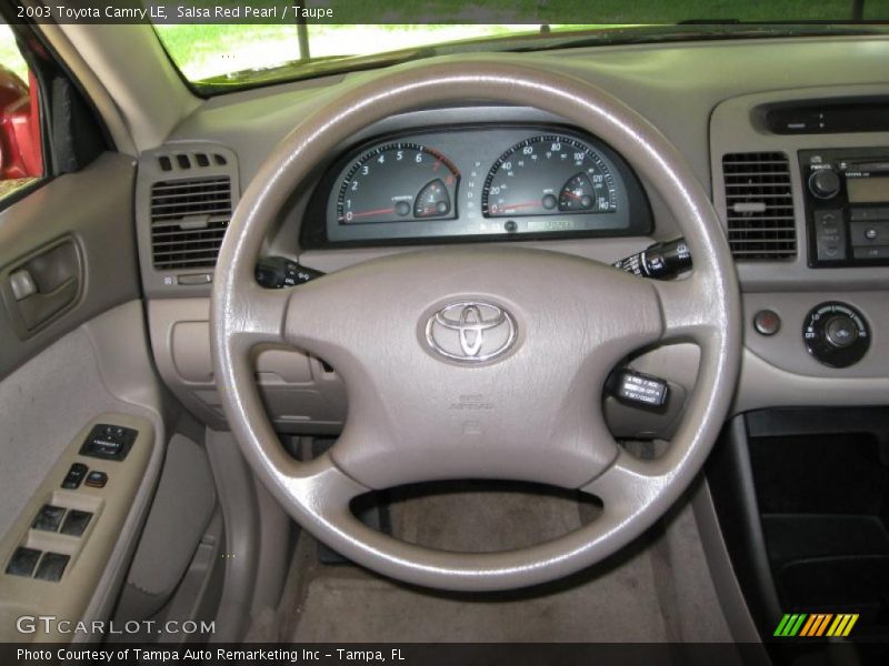 Salsa Red Pearl / Taupe 2003 Toyota Camry LE
